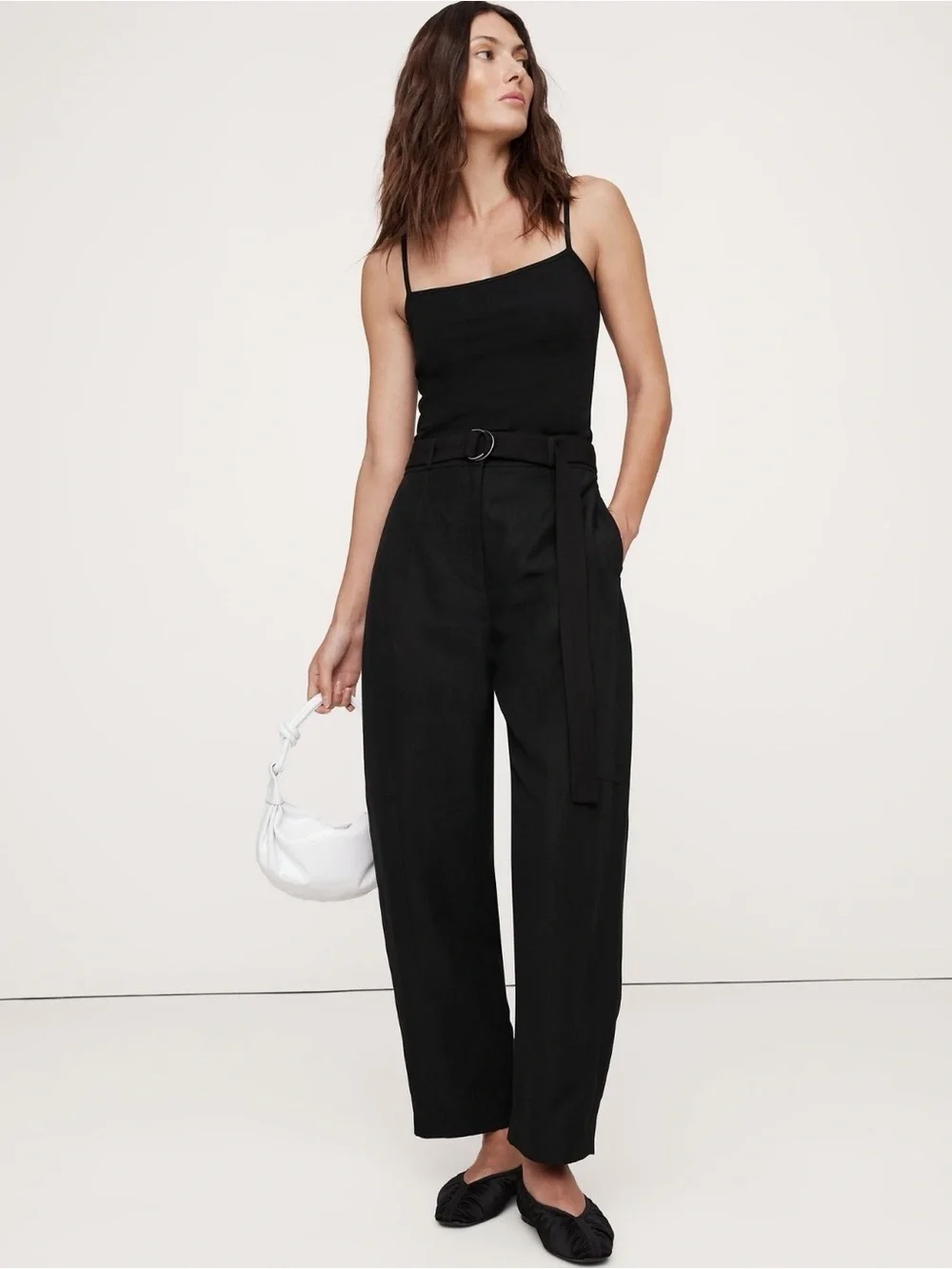 Banana Republic High-Rise Barrel Tencel-Linen Pants